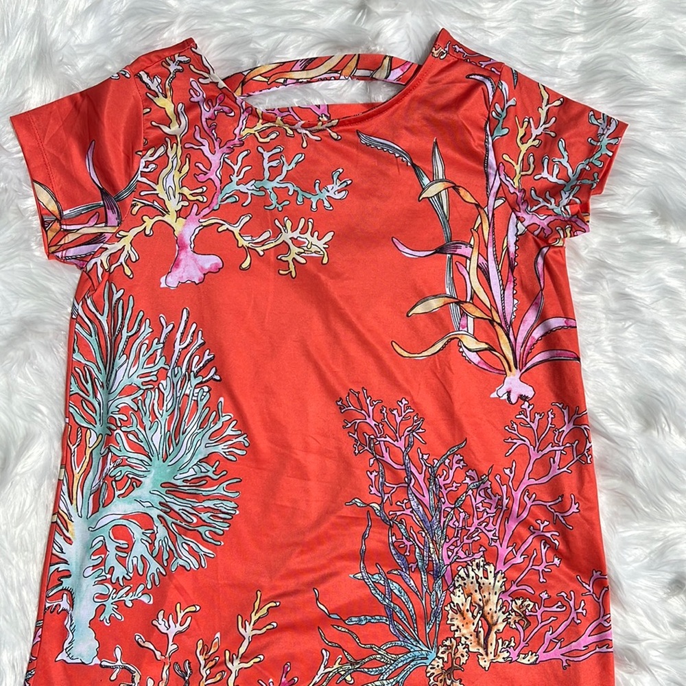 Coral Reef Print Beach Cover Up‎